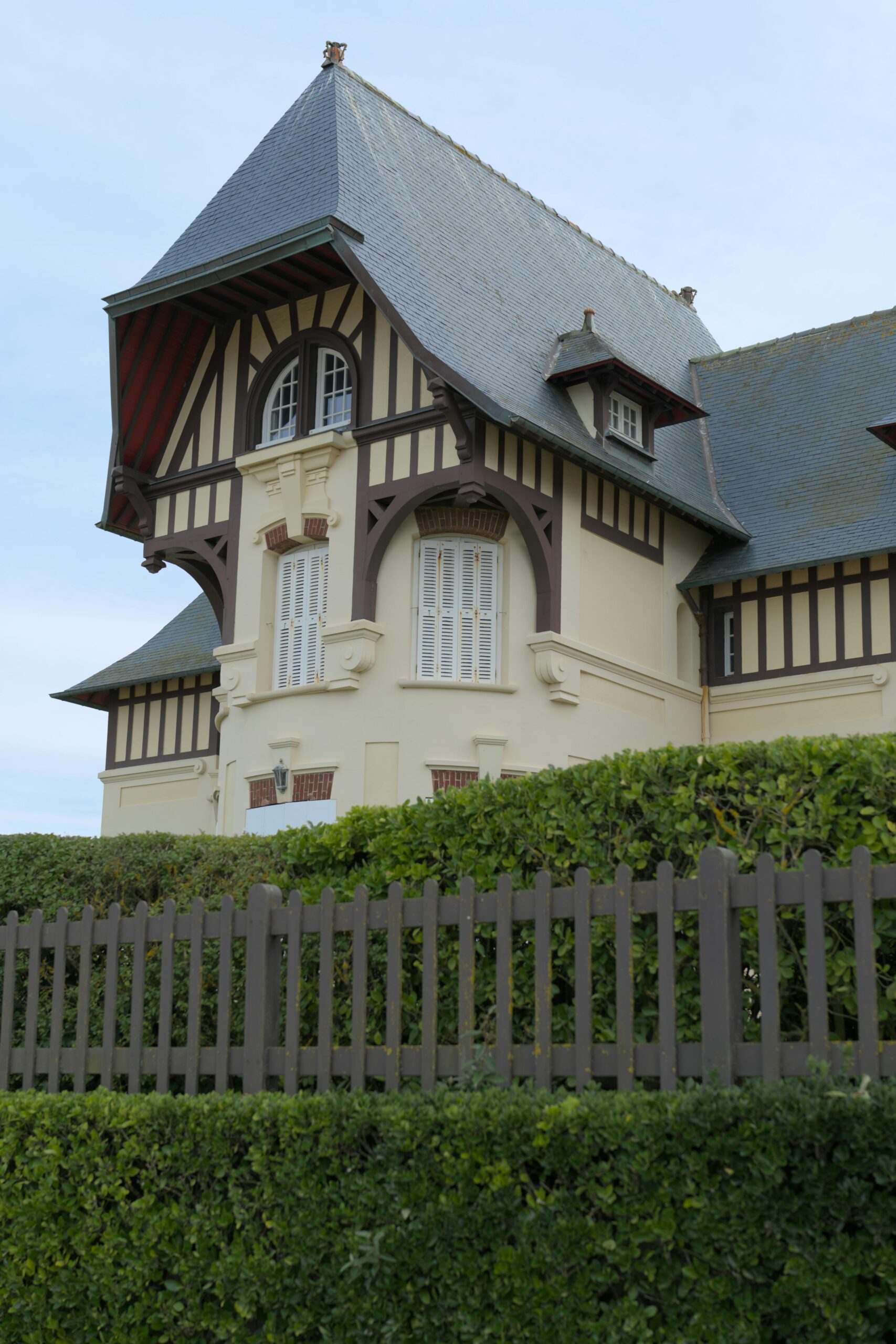 Elegant Norman-style architecture in Cabourg, Normandie, France.